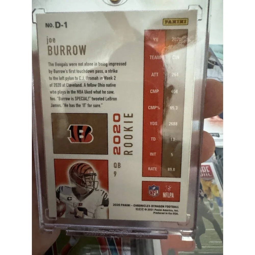 Panini Joe Burrow 12-Card Lot Rookie/Serial/25/50 Parallel Mem